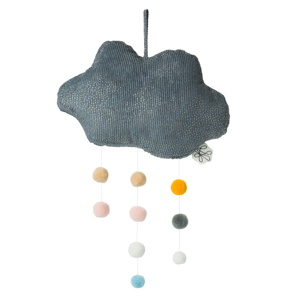 Grey Corduroy Cloud Mobile - Rooms for Rascals