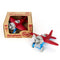 Go Up, Up and Away with the Green Toys Airplane! This bright red, sturdy single-seater plane comes with a grey spinning propeller, two-wheeled landing gear, and curved wings. Your little aspiring pilots can do super spins and loop-the -oops all around the house and garden