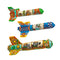 Fun Djeco creative set to create three inflatable rocket ships. This Djeco do it yourself set consists of everything you need to make three rocket ships. The set helps to strengthen the child's creativity and fine motor skills and when they are made, they can be coloured as you want when inflated.