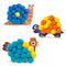 A pasting activity to complete the 3 animals with large pompoms. Children copy the examples in the instructions booklet and stick coloured pompoms onto the sticky parts of the 3 animals. Surprise - 3 gentle animals appear, ready for pets!