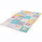 This mat is beautifully designed with soft coloured illustrations and text to engage your little rascal and encourage parent-baby interaction. Also includes a baby-safe mirror, plastic rings, a teether shaped like a pineapple as well as textured and crinkling fabrics.  100 x 150 cm with extra puffy padding for your baby’s ultimate comfort!  A fantastic way to encourage the development of your baby’s fine and gross motor skills.