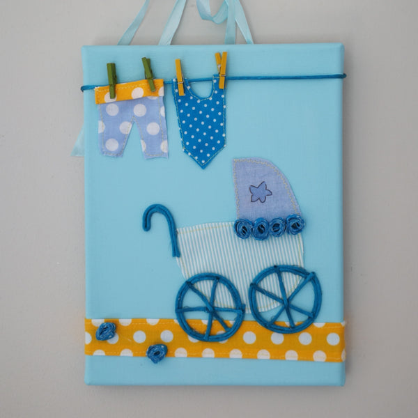 Baby Pram Picture Blue - Rooms for Rascals