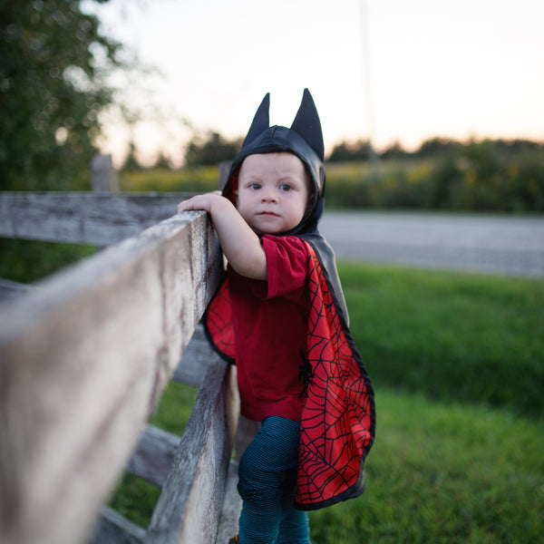 Great Pretenders Reversible Spider/Bat Cape with Mask - 2 in 1