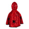 Your little superhero will look the part with this adorable reversible cape that offers twice the fun, with quality design and versatility. The black satin side feature a yellow bat emblem and reverses to a red spider web satin print with spider details. 