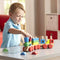 Load up Melissa and Doug's stacking train with bright, colorful shapes and get learning off to a rolling start! The 15 easy-to-grasp wooden blocks slot onto rods on the flatcars, providing a great opportunity to practice fine motor skills. 