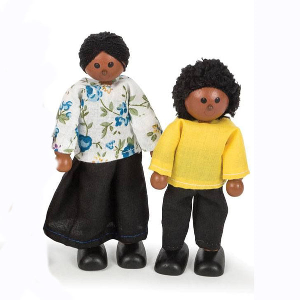 black wooden dolls