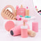 Little ones can make themselves feel beautiful with this pretend play Vanity Kit - with all of the essentials! This 11 piece role play set features a hand cream bottle, mirror, comb, nail polish, lipstick, perfume, hair dryer, compact powder, head band and 2 bow hair bands, all supplied in a colourful carry case with handle. The carry case makes it ideal for travel. 