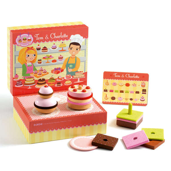 Welcome to Tom & Charlotte’s cake shop! This pretty wooden box contains everything you need to make 3 delicious little cakes. All that’s left to do is enjoy them!