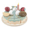 Decorate this wonderful cake with fruit and whipped cream and share it with your guests. The set includes 6 ready-to-cut slices of cake, removable candles and toppings, a cake plate and server. We wish you a happy birthday!