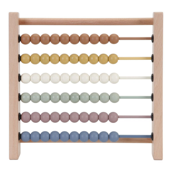 Slide and count! With this classic abacus in vintage colours, you will learn how to count in no time! Just slide the beads from side to side and count them one by one. Or start by making shapes and recognising colours. 
