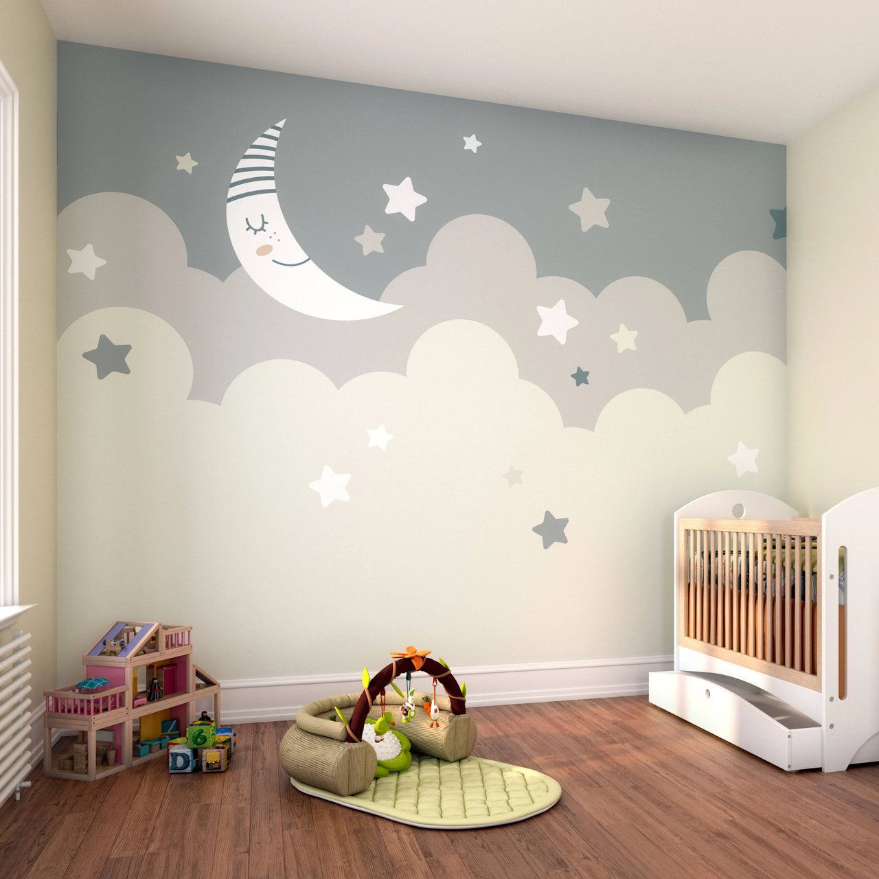 Nighttime Children's Sky Wall Mural - Rooms for Rascals, a Leafy Lanes Retailers Ltd business