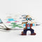 These amazing stickers can bring your rascal’s play time to the next level as they can transform their Flockmen into 16 amazing characters! The stickers are designed to not mark or damage the wood of the Flockmen, so they can be removed at any time. Characters included in this sticker set: Doctor Policemen Olympic athlete Fireman Pirate ‘Cool’ guy Office worker Construction worker Astronaut Artist Tuxedo man Alien Knight Ninja Chef Princess. Perfectly fit to the shape of flockmen, with bright colours.