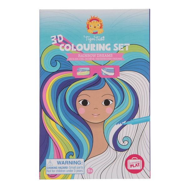 Tiger Tribe’s 3D Rainbow Dreams colour set! This dreamy drawing set is packed with colourful cats, fashionable girls and funky patterns. This colourful drawing set has been designed to create 3D optical illusions. kids simply need to put their 3D glasses on to see their artwork jump off the page!