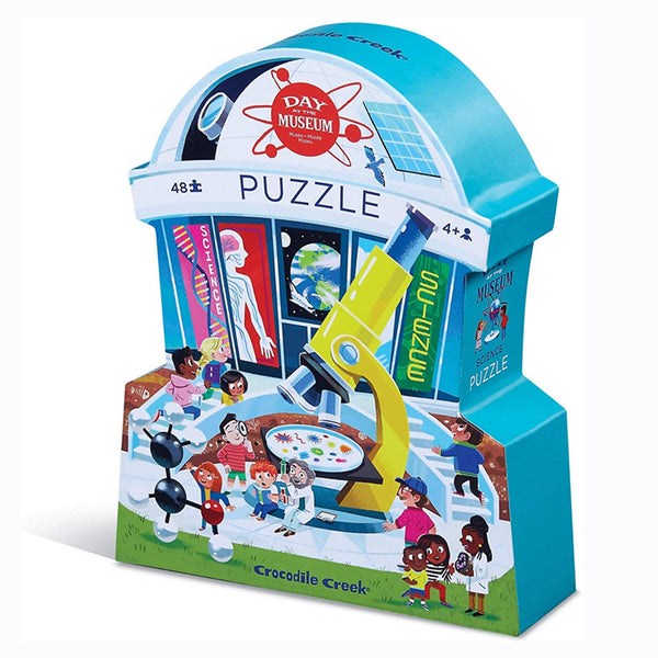 The Day at the Museum Science 48 piece puzzle from Crocodile Creek will transport you to a fun filled day at the Museum. This observation puzzle features lots of experiments that are happening at the museums and lots of kids having a blast!