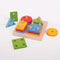 Sort and match the brightly coloured wooden. Four shape sorter from Bigjigs. A great way for your little ones to learn about numbers and encourage shape recognition while slotting each wooden shape onto the board. 