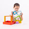 The play possibilities are endless with this versatile stacking toy from Bigjigs. Creative little minds can stack the  different sized squares in any way they like. Little hands can assemble a variety of shapes and objects while learning all about different sizes and colours.