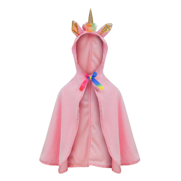 Your little ones can have fun and dress up with this magical unicorn cape from Great Pretenders. This unicorn cape has beautiful soft material with a gorgeous rainbow-coloured mane.