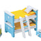 Create the perfect place for your dolls to sleep with this doll's house children's bedroom furniture set from Bigjigs! Wonderfully detailed and made from Beechwood, this set fits perfectly into most standard sized dolls houses. Includes two single beds which can be made into a bunk bed, a ladder, bedside table and bedside lamp and a toy box. The beds even come with coordinating bedding to keep dolls warm and cosy whilst they sleep! 