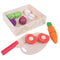 Little ones can safely chop up a variety of different vegetables with this brightly coloured crate of wooden play food from Bigjigs. This set includes a carrot, tomato, cucumber, onion, mushroom and more that can be sliced up carefully with the aid of a wooden knife and a wooden chopping board. 