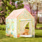 The house that makes even grown-ups dream! This beautiful children's playhouse where the exterior design features lots of plant pots filled with gorgeous greenery climbing the walls, friendly little cats, windows and a classic striped roof and door. With its windows and door that closes, this large flower-covered hideaway is an ideal playground for children!