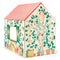 The house that makes even grown-ups dream! This beautiful children's playhouse where the exterior design features lots of plant pots filled with gorgeous greenery climbing the walls, friendly little cats, windows and a classic striped roof and door. With its windows and door that closes, this large flower-covered hideaway is an ideal playground for children!