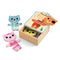 The Dressup-Mix puzzle contains 6 colourful characters, each consisting of 3 wooden pieces. On the lid of the box, children piece together the character of their choice: the ballerina, the doctor or the pirate, or plays with mixing up the pieces as their imagination leads them. Store everything away easily in the handy house-shaped pencil box. 