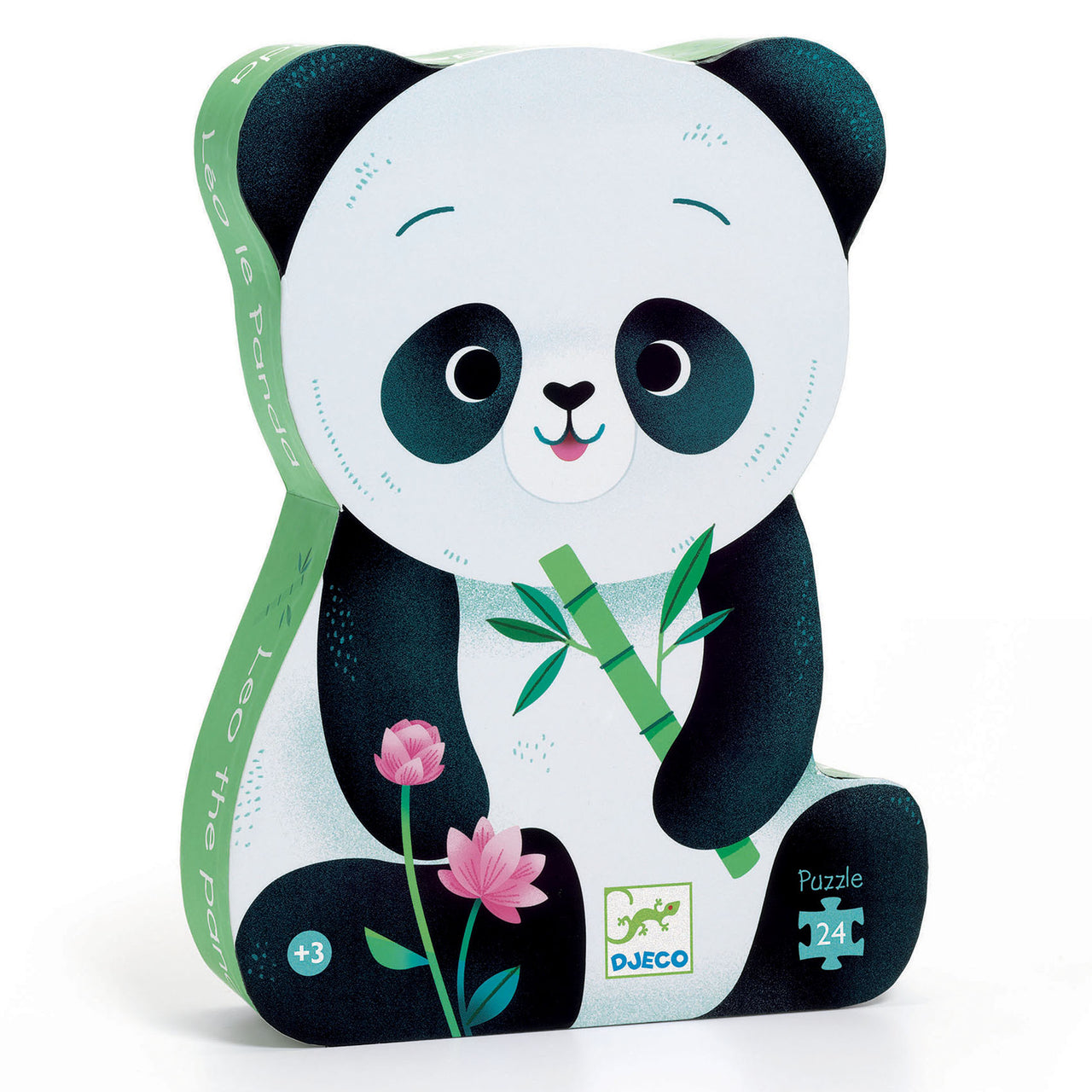 Leo the panda and his mother rest in the shade of the bamboo. A superb 24-piece puzzle in a panda-shaped box.