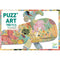 Puzz’Art Whale is a 150-piece puzzle. With no corners and no straight edges, this all-new format turns traditional jigsaw puzzles on their head! Somewhere in this large shape with cut-outs, in which an imaginary world teems, the child will discover a whale.