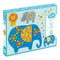 Stick on the mosaics to create colourful animals. Three boards in fun animals shapes with pretty printed pieces of foam. Great for introducing the concept of small, medium and large, as well as different colours. Helps children learn simple shapes while expressing creativity. Animal shapes are; lion, rhino, elephant.