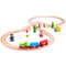 This Bigjigs Rail Figure of Eight Train Set was the winner of the Gold Medal in the Best Wooden Toy Category from Toyshop UK. This brightly coloured train set includes high quality wooden track pieces that form the figure of eight layout, a colourful engine with 2 colourful carriages and a variety of accessories. 