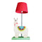 Designed and hand-crafted in Italy, this unique side lamp with a wooden base and a llama design is perfect for your little rascal's bedroom.  Creatively constructed from wood and fabric, the white llama with colourful embellishments on a mint base is simply beautiful. The dark pink lampshade with white spots is handmade and compliments the rest of the lamp. 