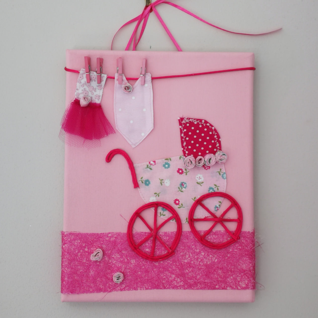 Baby Pram Picture Pink - Rooms for Rascals