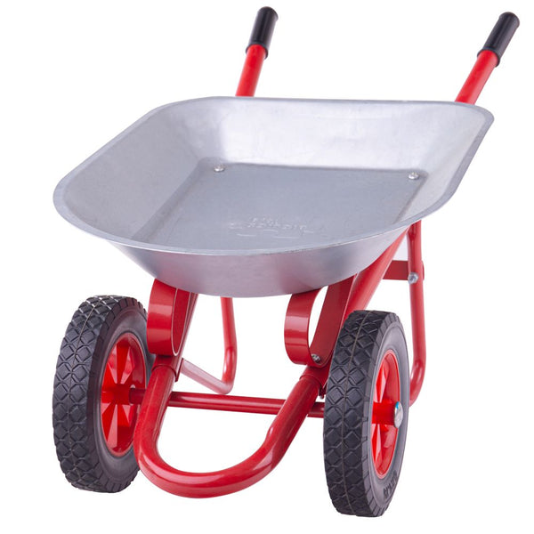 Let your little on help out in the garden with this wheelbarrow from Bigjigs! This wheelbarrow has two wheels to help ensure that your little one's load doesn't tip over and handles that are easy for little hands to grip. Functional and durable, with plenty of load space within the easy to clean tray and built to last with a strong construction. Requires adult assembly. 