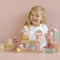 These pink wooden building blocks from little dutch are an all-time family favourite. The bucket contains no less than 50 wooden blocks in in various shapes and sizes, decorated with Little Goose and his friends from the countryside. Stack the blocks to build fun shapes or towers. The blocks guarantee a lot of building fun and can be stored effortlessly in the bucket! 