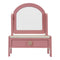This Little Dutch  vanity table comes with a rotating mirror and an array of pretend play beauty products, including a hair brush, perfume, lipstick, eye shadow, nail file and nail polish. It also has a storage drawer to keep (not included) hair bands and clips. Rendered in a pink tone, it’s a nice addition to any playroom. Designed for ages 3 and up.