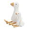 Little Goose is approximately 30 cm high and made of incredibly soft plush. He can sit upright and looks great in any nursery. But he would rather be with you all day; to play, to cuddle and to sleep with you. 