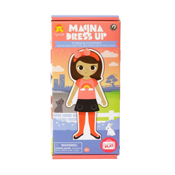 Kids with a passion for fashion can dress their very own queen of fashion in jeans, shorts, t-shirts, dresses, cute bows and more with Tiger Tribe’s Magna Dress Up - Town & Country magnetic paper doll. A modern twist on traditional paper dolls, creative kids will enjoy dressing up their new paper doll friend. 