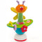 Keep your rascal entertained while they’re waiting for dinner to be served with this adorable rotating high chair toy! It has a detachable squeaking toy, numerous activities and easily attaches to any flat surface by the suction cup underneath. The cute butterfly toy with bright colours will keep their attention and make sure they're calm and happy before dinner time! Soft butterfly toy sits in a blue and green holder with red flower on the front. Beads and rings attached can be moved and spun.