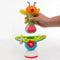 Keep your rascal entertained while they’re waiting for dinner to be served with this adorable rotating high chair toy! It has a detachable squeaking toy, numerous activities and easily attaches to any flat surface by the suction cup underneath. The cute butterfly toy with bright colours will keep their attention and make sure they're calm and happy before dinner time! Soft butterfly toy sits in a blue and green holder with red flower on the front. Beads and rings attached can be moved and spun.