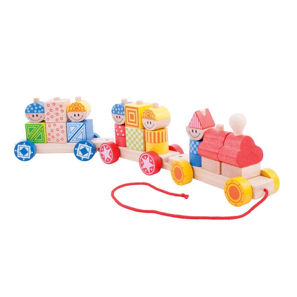 Two great toys in one! Little minds will love the many different ways to build up this wooden Train from Bigjigs. Twisting, turning and pulling this colourful train will provide endless hours of fun. Encourages mobility and helps to develop co-ordination. Made from high quality, responsibly sourced materials. Consists of 28 play pieces.