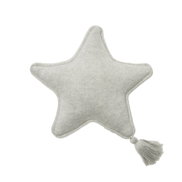 Twinkle Star Knitted Washable Cushion - Grey - Rooms for Rascals, a Leafy Lanes Retailers Ltd business