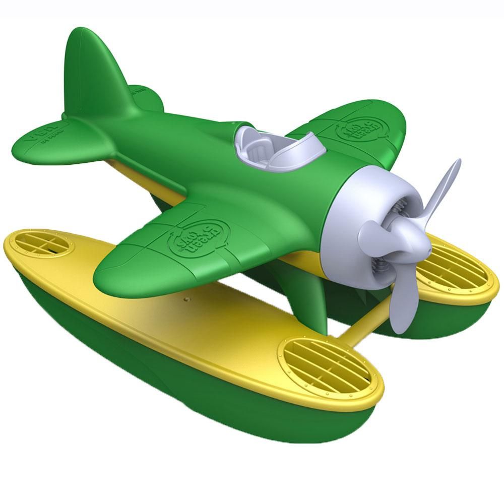 Your little captains can set sail or fly high with the Green Toys Seaplane! This buoyant yellow and green floatplane features a spinning propeller and chunky, oversized pontoons, perfect for navigating from water to air and back again. Specially designed to float when taken into the bathtub or pool. This safe, non-toxic; contains no BPA, PVC, phthalates or external coatings, seaplane is guaranteed to produce hours of Good Green Fun!