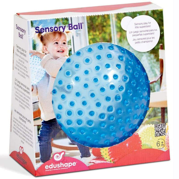 18cm balls for young children that are soft and covered in small bumps for sensory play and improving motor-skills, encouraging crawling, grasping and co-ordination. BPA & Phthalate free. Available in red, blue, green or yellow!