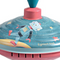 This traditional style spinning toy has a stunning robot design that your rascals will adore! It is beautifully coloured with soft blues and reds and an illustration of a robot walking around space, surrounded by stars on top.The spinning top stays balanced as it spins as it has a solid base underneath it. Push the handle up and down to make the top spin. It makes a gentle humming sound as it spins.