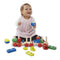 Load up Melissa and Doug's stacking train with bright, colorful shapes and get learning off to a rolling start! The 15 easy-to-grasp wooden blocks slot onto rods on the flatcars, providing a great opportunity to practice fine motor skills. 