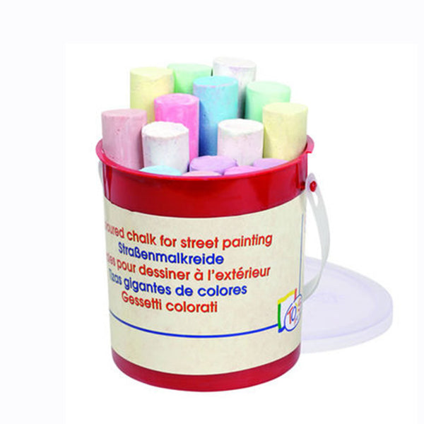 Get Creative with this bucket of chalk including 15 different colours!