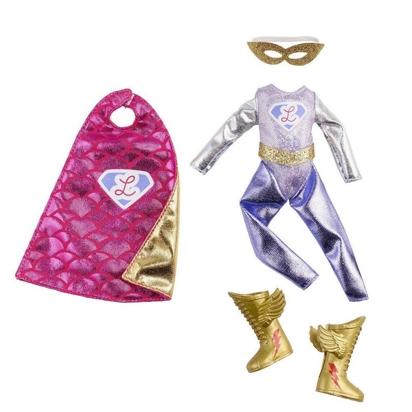 Your little ones can play dress up with their Lottie Doll with this Superhero outfit! Doll clothes set includes a metallic all-in-one suit, with a belt, pink and gold metallic cape, sparkly gold mask and a fabulous pair of winged boots. Lottie’s height is based on the proportions of the average nine-year-old girl. A Doll That Lets Kids Be Who They Are Right Now. Lottie Dolls are an age relatable doll that reflect the world kids live in. 