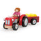 Down on the farm you will find the happy farmer and his shiny red tractor tending to livestock, harvesting crops and even transporting hay bales in this cute, shiny red tractor and trailer from Tidlo. 
