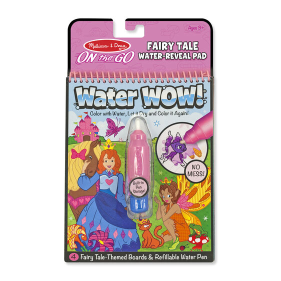 This exciting paint-with-water coloring book from Melissa and Doug leaves no mess! It includes four reusable pages and a refillable water pen.