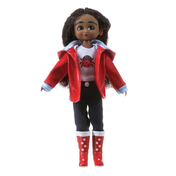 Your little ones can play dress up and pretend play with Mia, the wildlife photographer Lottie Doll! Lottie’s height is based on the proportions of the average nine-year-old girl. A Doll That Lets Kids Be Who They Are Right Now. Lottie Dolls are an age relatable doll that reflect the world kids live in. Super cute doll wearing a red Jacket, T-shirt with ladybird, denim-blue hat & bag, jeans, red spotty wellies and comes with a camera and the Edition 2 of Branksea School News and wears a cochlear implant.  